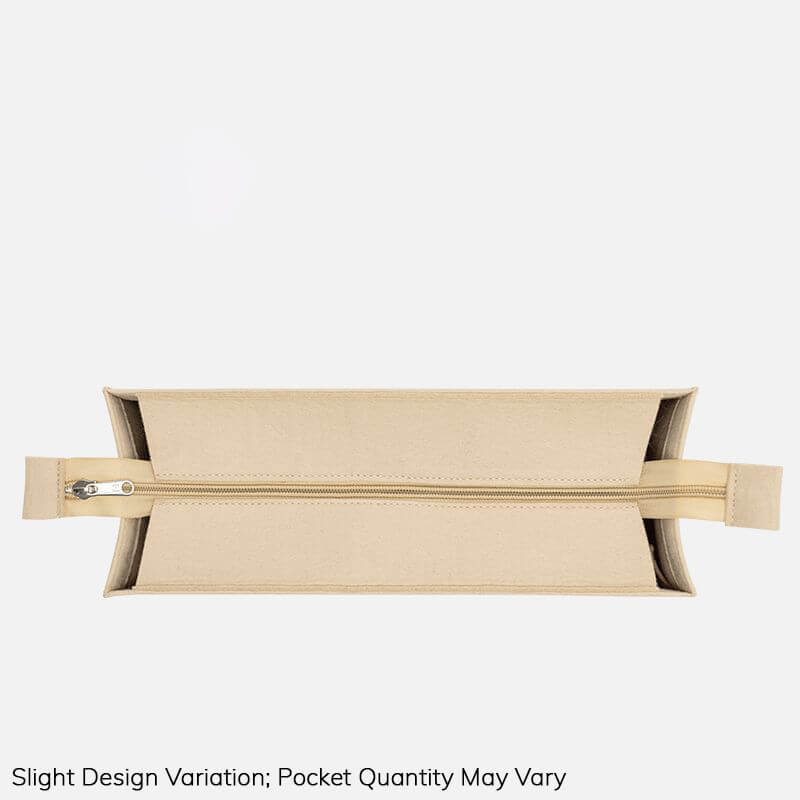 Bag Insert Organizer for OnTheGo-Style Tote Bags S/M/L - Babylon LeatherBabylon LeatherQZ15-Khaki-Small-Flap - Side Zip
