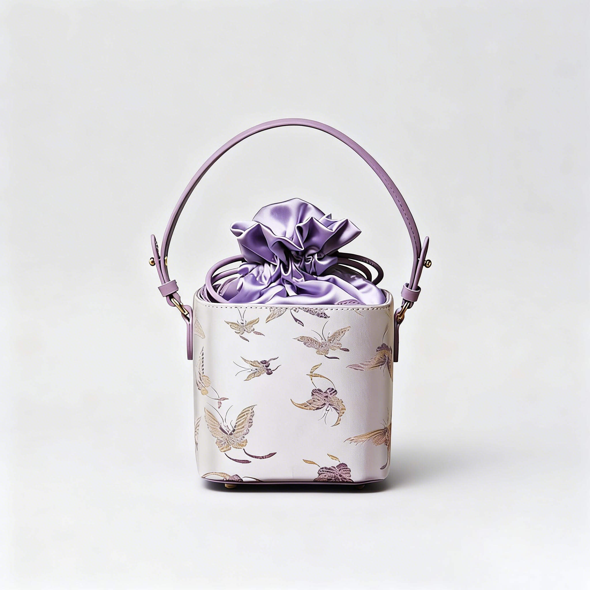 Balanced Heart Leather and Silk Handbag Bucket Bag – Babylon Leather - Babylon LeatherBabylon LeatherTX215-Purple