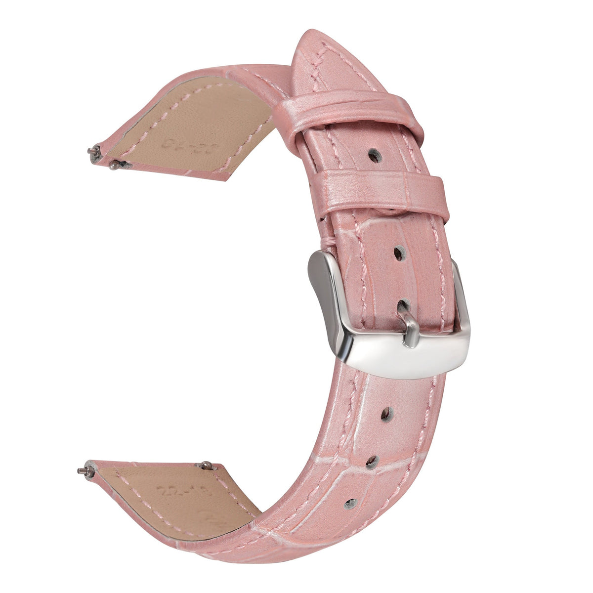 Bamboo-Textured Top Grain Leather Quick Release Watch Strap for Huawei GT2, Honor and Amazfit – Babylon Leather - Babylon LeatherBabylon LeatherOL13-Pink-12 mm