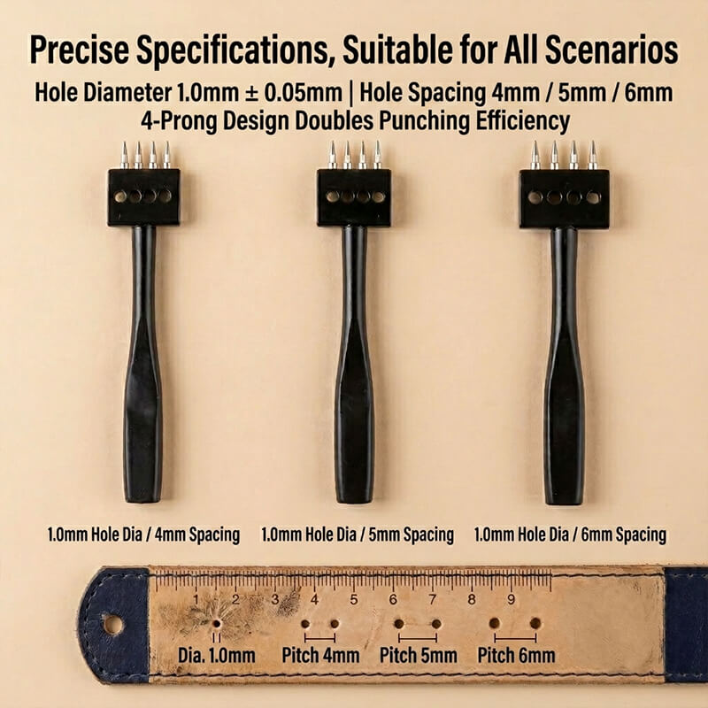 Round Hole Pricking Iron Set Steel for Leather Sewing – Babylon Leather