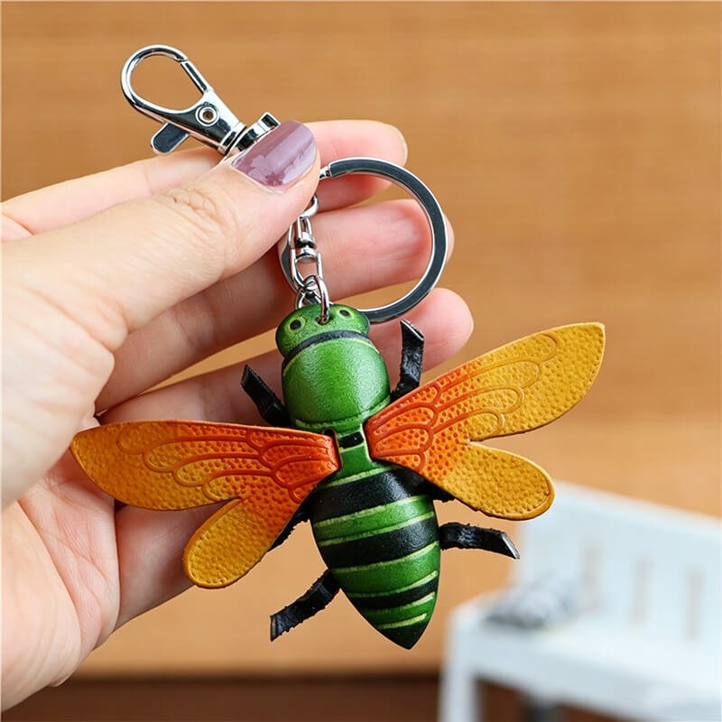 Bee Leather Bag Charm – Babylon Leather - Babylon LeatherBabylon LeatherLLZ17-Green