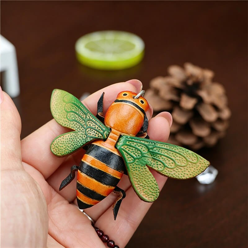 Bee Leather Bag Charm – Babylon Leather - Babylon LeatherBabylon LeatherLLZ17-Yellow