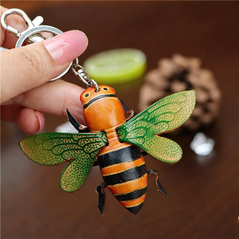 Bee Leather Bag Charm – Babylon Leather - Babylon LeatherBabylon LeatherLLZ17-Yellow