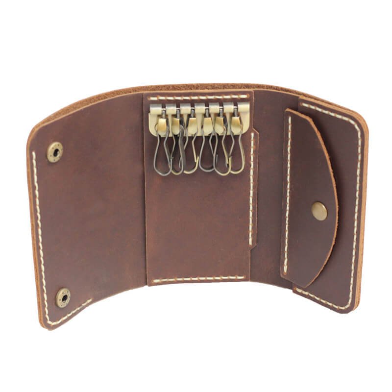 Belt - Loop Key Wallet Crazy Horse Leather DIY Kit – Babylon Leather - Babylon LeatherBabylon LeatherCY41-Brown-With Hook