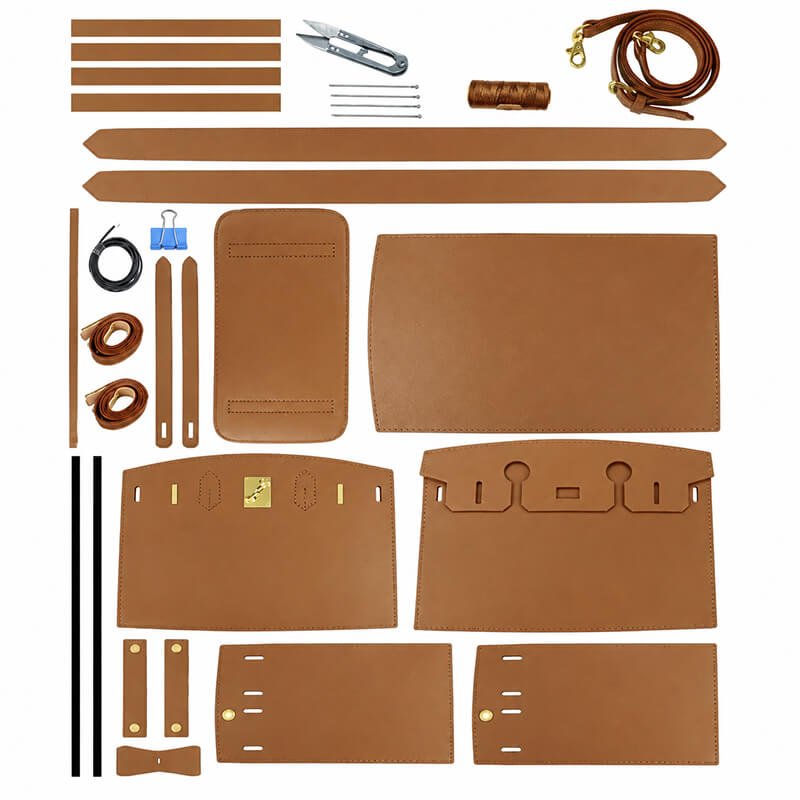 Birkin-Style Leather Bag DIY Kit with Oblique Holes & Togo Leather – Babylon Leather - Babylon LeatherBabylon LeatherSY104-Caramel-Gold-Color-Matched