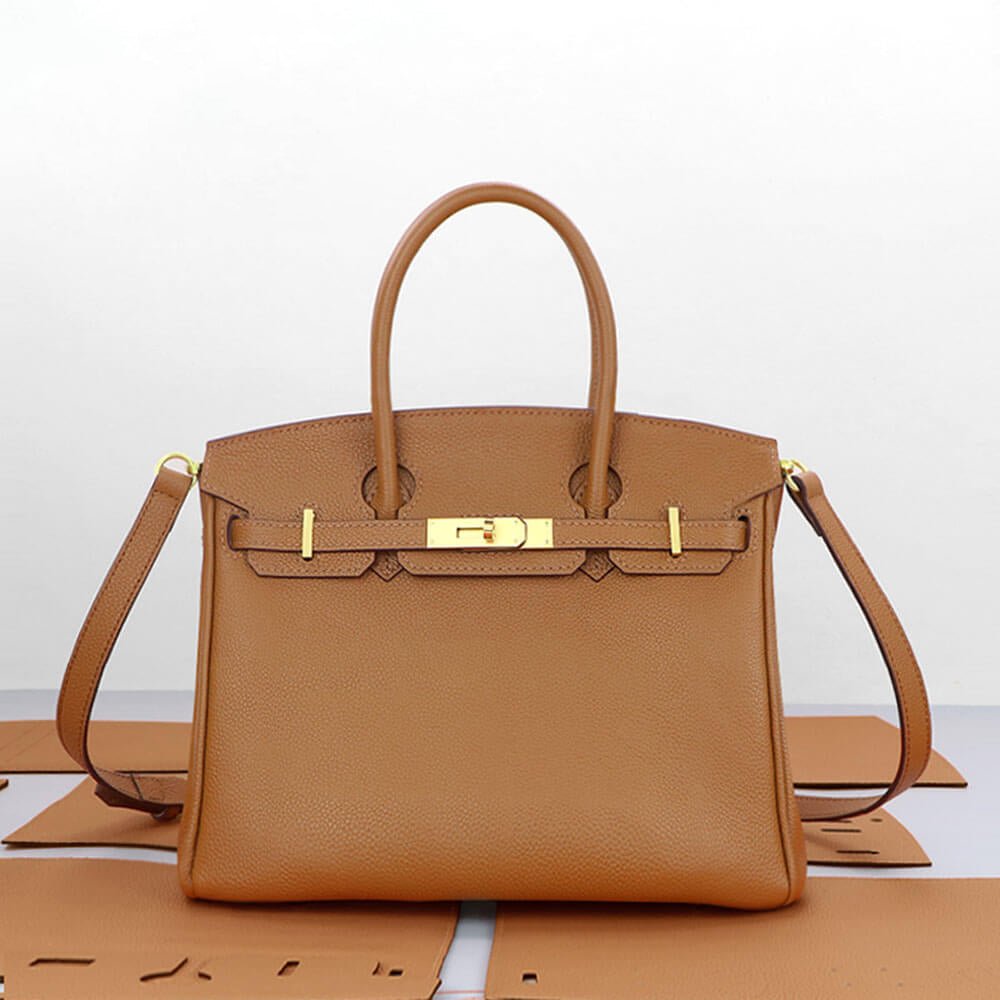 Birkin-Style Leather Bag DIY Kit with Oblique Pricked Holes ¨C