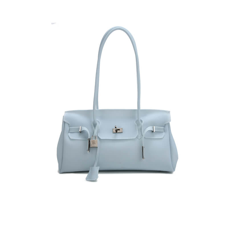 Birkin-Style Transparent Jelly Shoulder Bag - Babylon Leather - Babylon LeatherBabylon LeatherPP36-Blue