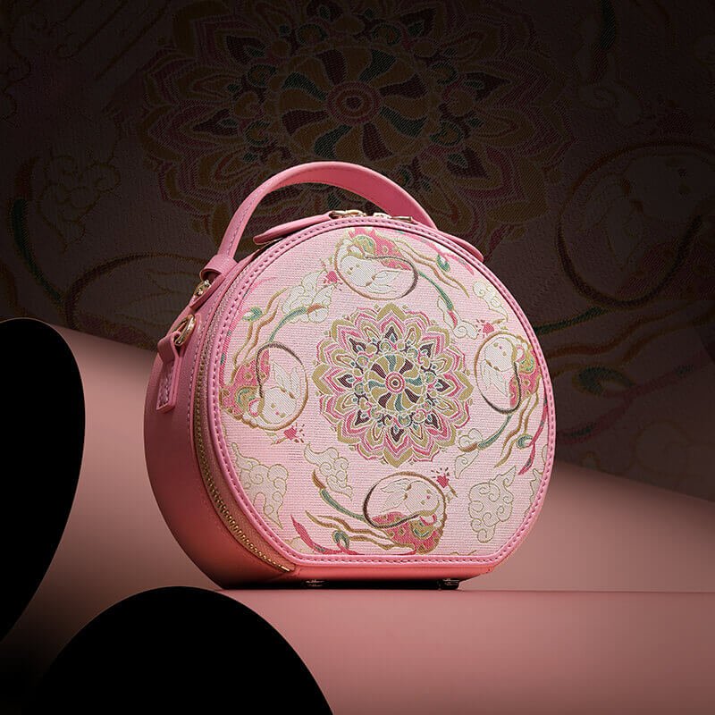 Blooming Heart Leather and Silk Handbag – Babylon Leather - Babylon LeatherBabylon LeatherTX080-Pink