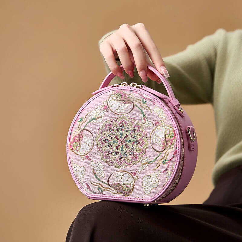 Blooming Heart Leather and Silk Handbag – Babylon Leather - Babylon LeatherBabylon LeatherTX080-Pink