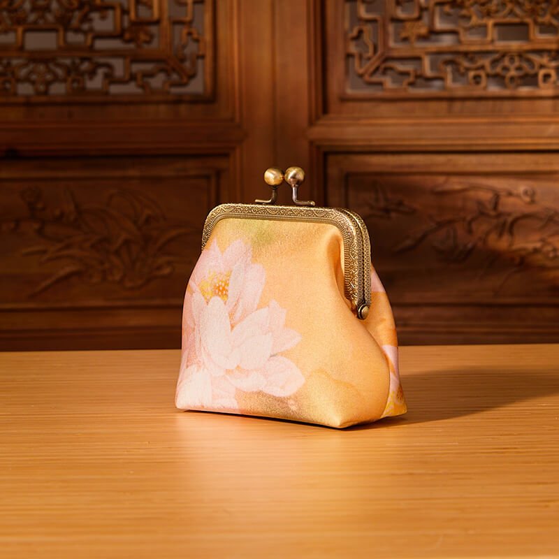 Blooming Light Silk Coin Pouch Clutch – Babylon Leather - Babylon LeatherBabylon LeatherTX194-Yellow