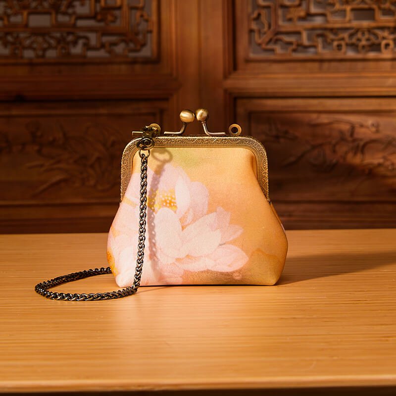 Blooming Light Silk Coin Pouch Clutch – Babylon Leather - Babylon LeatherBabylon LeatherTX194-Yellow