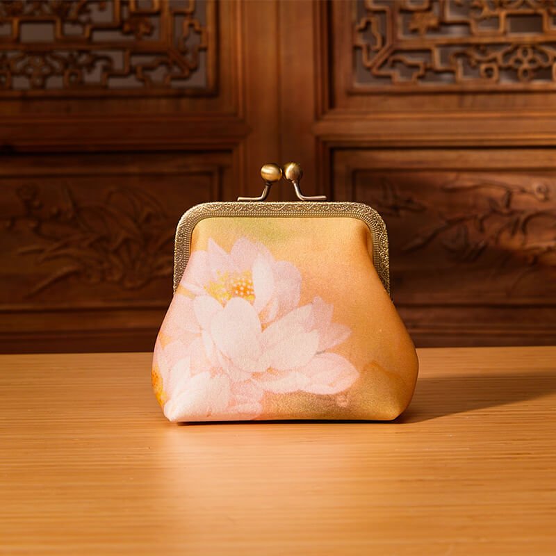 Blooming Light Silk Coin Pouch Clutch – Babylon Leather - Babylon LeatherBabylon LeatherTX194-Yellow