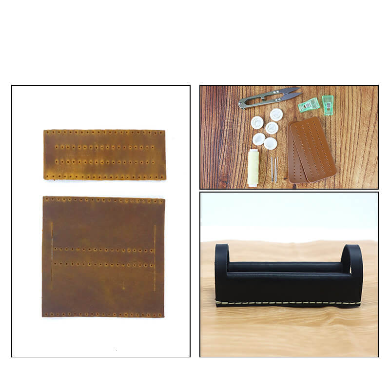 Business Card Case Crazy Horse Leather DIY Kit – Babylon Leather - Babylon LeatherBabylon LeatherCY18-Black