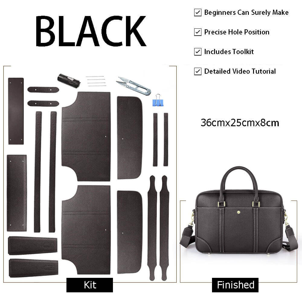Business DIY Leather Handbag Kit – Babylon Leather - Babylon LeatherBabylon LeatherSY26 - Black - Color - Matched