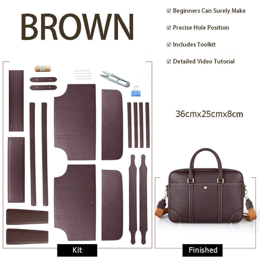 Business DIY Leather Handbag Kit – Babylon Leather - Babylon LeatherBabylon LeatherSY26 - Brown - Color - Matched