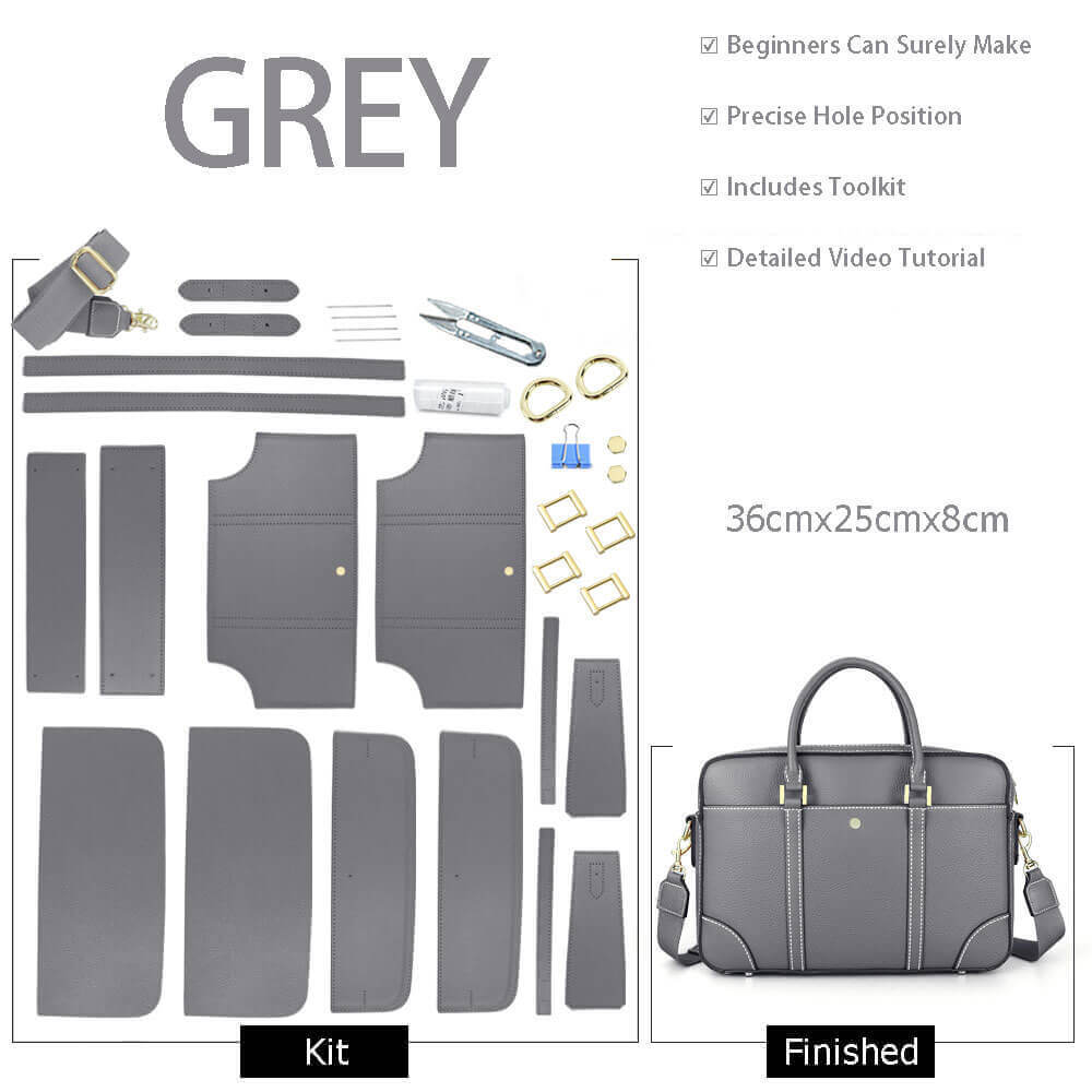 Business DIY Leather Handbag Kit – Babylon Leather - Babylon LeatherBabylon LeatherSY26 - Grey - Color - Matched