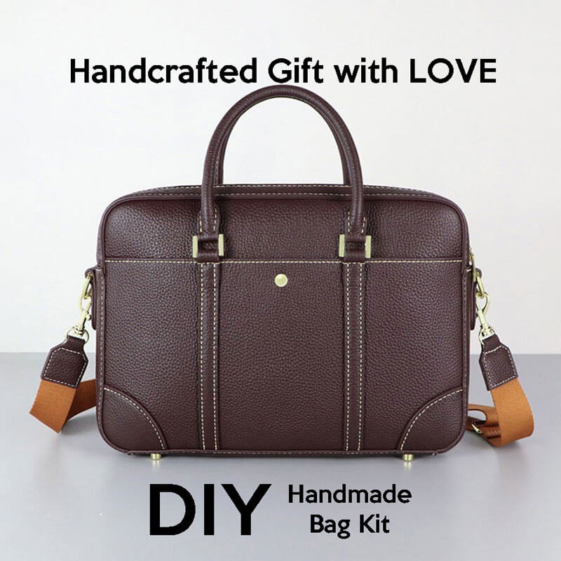 Business DIY Leather Handbag Kit – Babylon Leather - Babylon LeatherBabylon LeatherSY26 - Matching Color - Lychee Pattern Leather - Brown