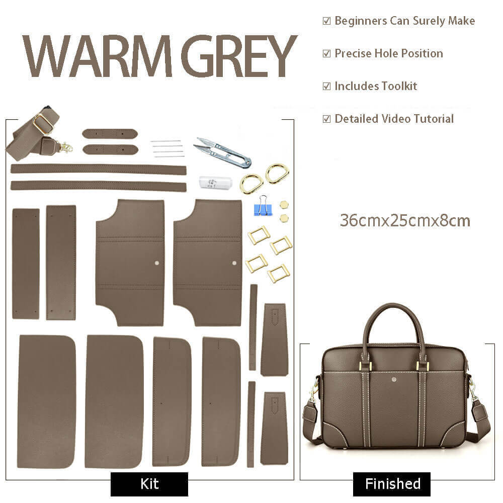 Business DIY Leather Handbag Kit – Babylon Leather - Babylon LeatherBabylon LeatherSY26 - Warm Grey - Color - Matched