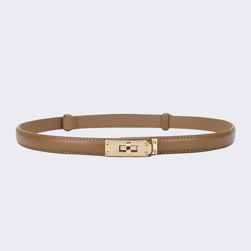 Women's Slim Lock-Buckle Split Leather Waist Belt – Babylon Leather