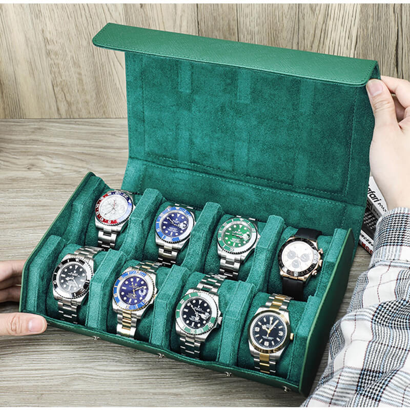 Saffiano Leather Watch Storage Case 8 Slots – Babylon Leather