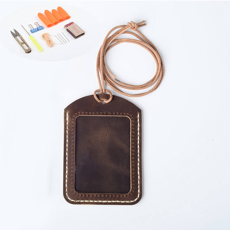 Transit ID Badge Holder Crazy Horse Leather DIY Kit – Babylon Leather