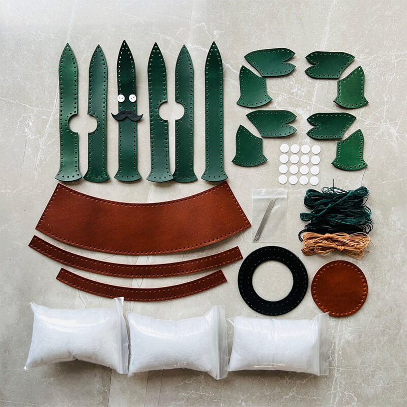 Cactus Potted Ornament DIY Kit – Babylon Leather - Babylon LeatherBabylon LeatherSG26-Green