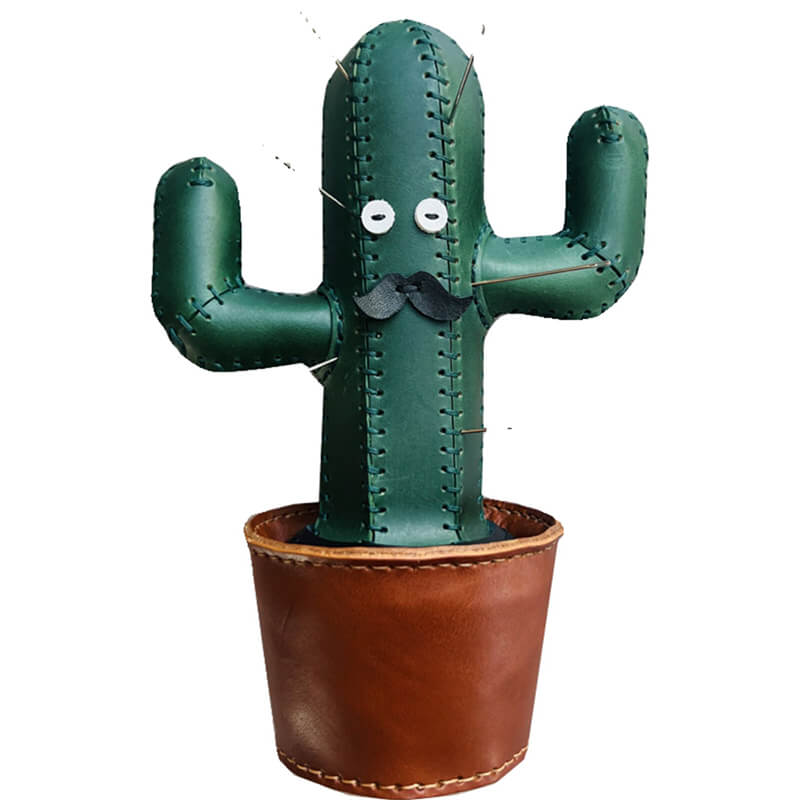 Cactus Potted Ornament DIY Kit – Babylon Leather - Babylon LeatherBabylon LeatherSG26-Green