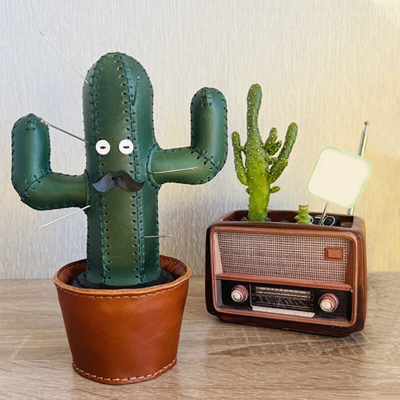 Cactus Potted Ornament DIY Kit – Babylon Leather - Babylon LeatherBabylon LeatherSG26-Green