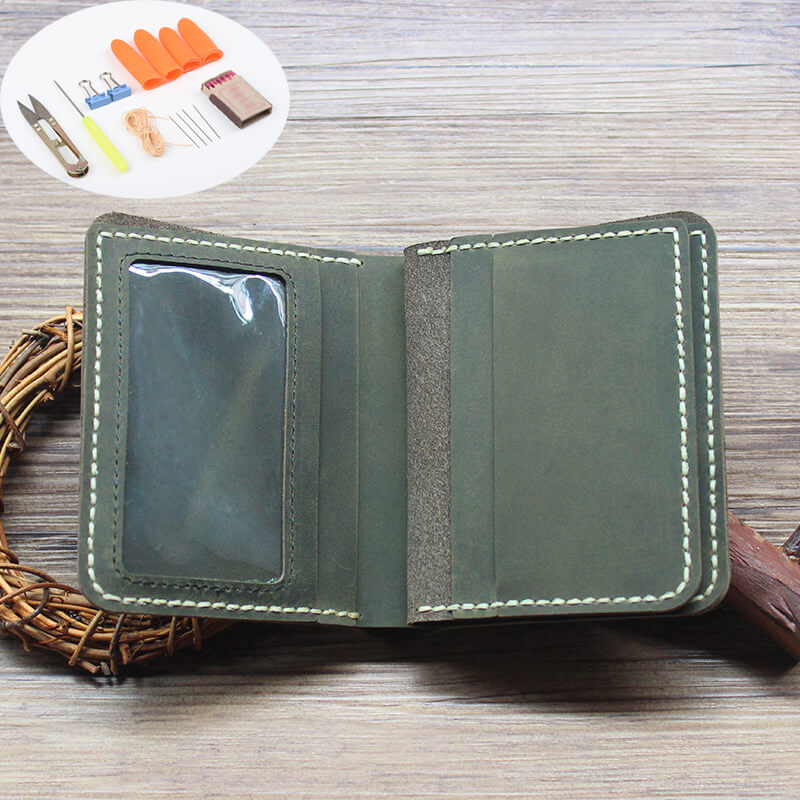 Trifold License Wallet Crazy Horse Leather DIY Kit – Babylon Leather