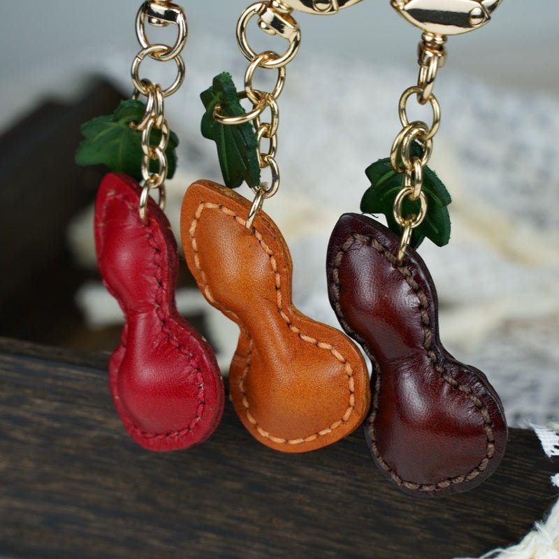 Calabash Shape Leather Charm Keychain – Babylon Leather - Babylon LeatherBabylon LeatherLL61-Brown