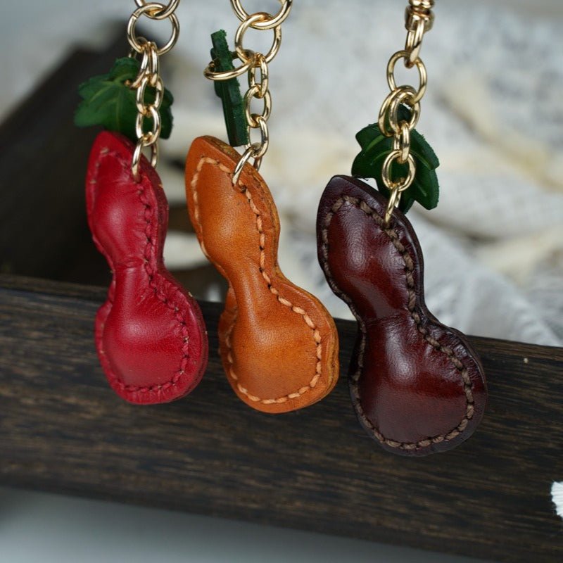 Calabash Shape Leather Charm Keychain – Babylon Leather - Babylon LeatherBabylon LeatherLL61-Brown