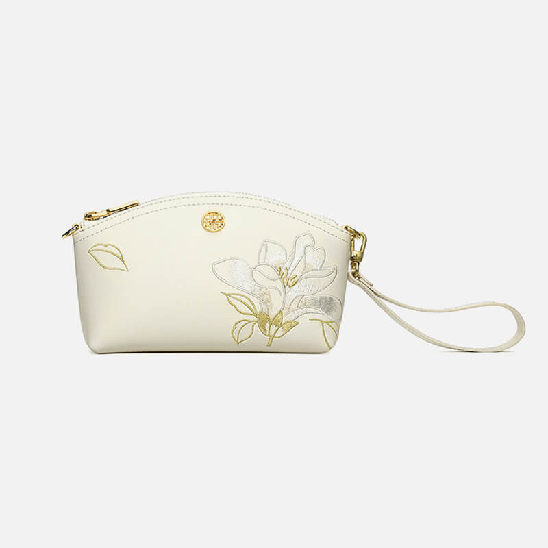 Calm Elegance Leather and Silk Crossbody Clutch – Babylon Leather - Babylon LeatherBabylon LeatherTX133-White