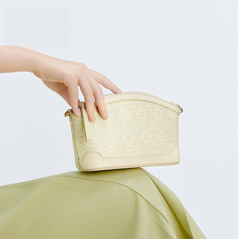 Calm Triumph Leather & Silk Crossbody Bag – Babylon Leather - Babylon LeatherBabylon LeatherTX073-White