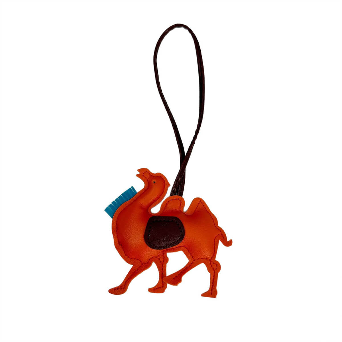 Camel PU Leather Bag Charm Keychain - Babylon Leather - Babylon LeatherBabylon LeatherPP24-Orange