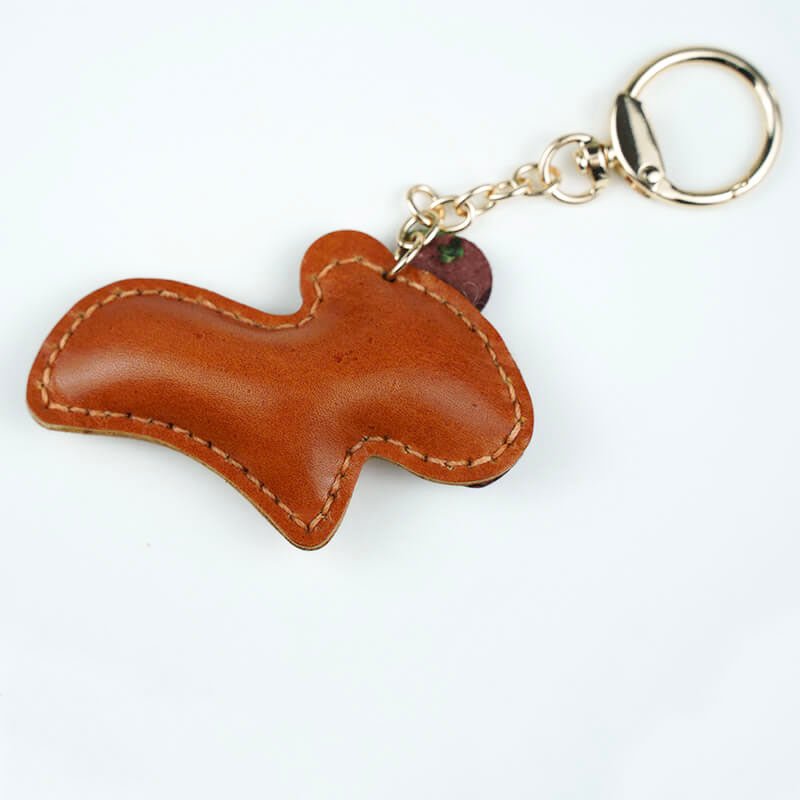 Capybara Shape Leather Charm Keychain – Babylon Leather - Babylon LeatherBabylon LeatherLL54-Brown