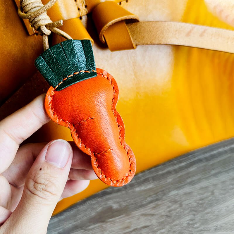 Carrot-Shaped Leather Keychain DIY Kit – Babylon Leather - Babylon LeatherBabylon LeatherSG35-Orange