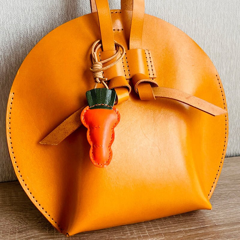 Carrot-Shaped Leather Keychain DIY Kit – Babylon Leather - Babylon LeatherBabylon LeatherSG35-Orange