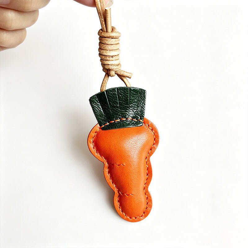 Carrot-Shaped Leather Keychain DIY Kit – Babylon Leather - Babylon LeatherBabylon LeatherSG35-Orange
