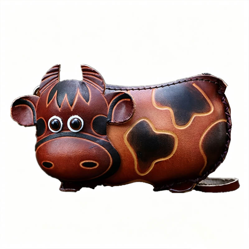 Cartoon Calf Mini Leather Coin Purse – Babylon Leather - Babylon LeatherBabylon LeatherLLZ100-Brown