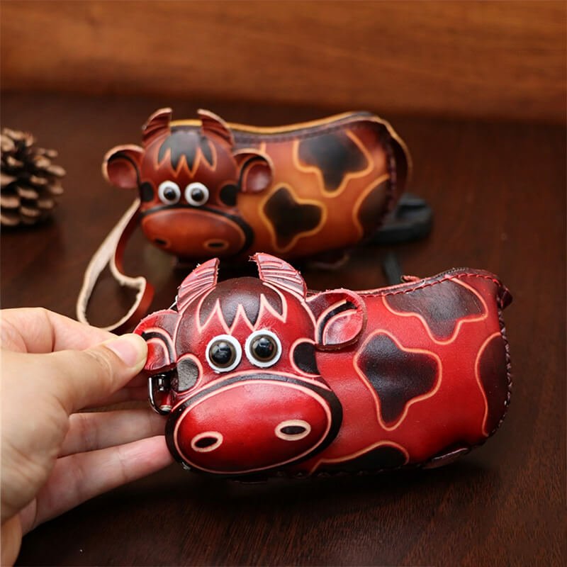 Cartoon Calf Mini Leather Coin Purse – Babylon Leather - Babylon LeatherBabylon LeatherLLZ100-Red