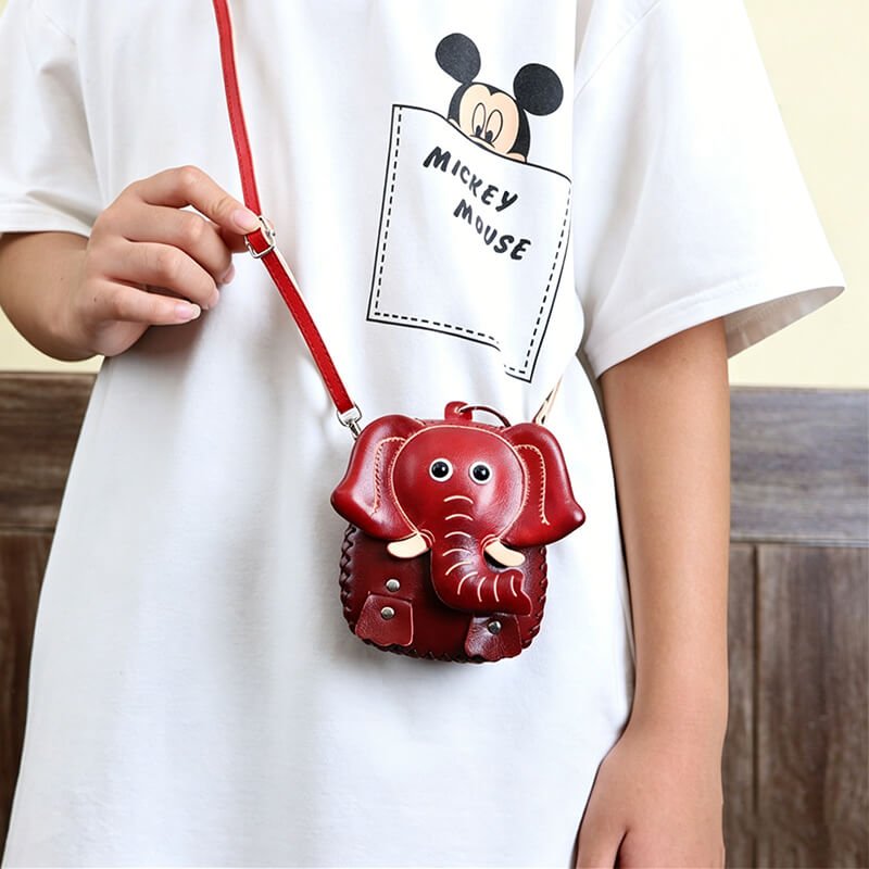 Cartoon Elephant - Shaped Leather Coin Purse – Babylon Leather - Babylon LeatherBabylon LeatherLLZ48-Red