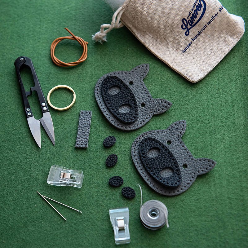 Cartoon Style Keychain DIY Leather Kit– Babylon Leather - Babylon LeatherBabylon LeatherLZ63-Cement Gray