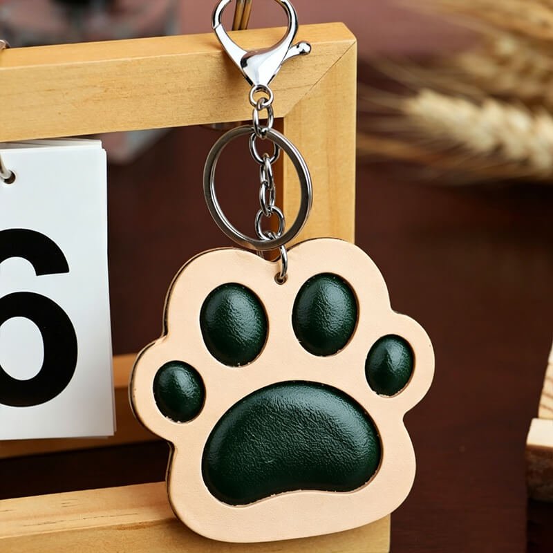 Cat Paw Leather Bag Charm – Babylon Leather - Babylon LeatherBabylon LeatherLLZ120-Original & Green