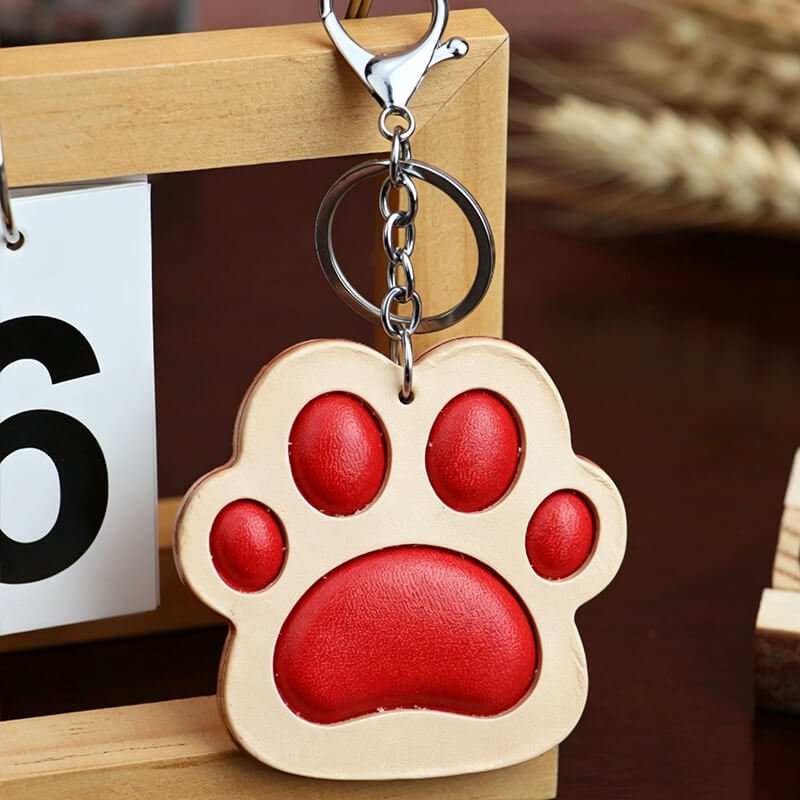 Cat Paw Leather Bag Charm – Babylon Leather - Babylon LeatherBabylon LeatherLLZ120-Original & Red