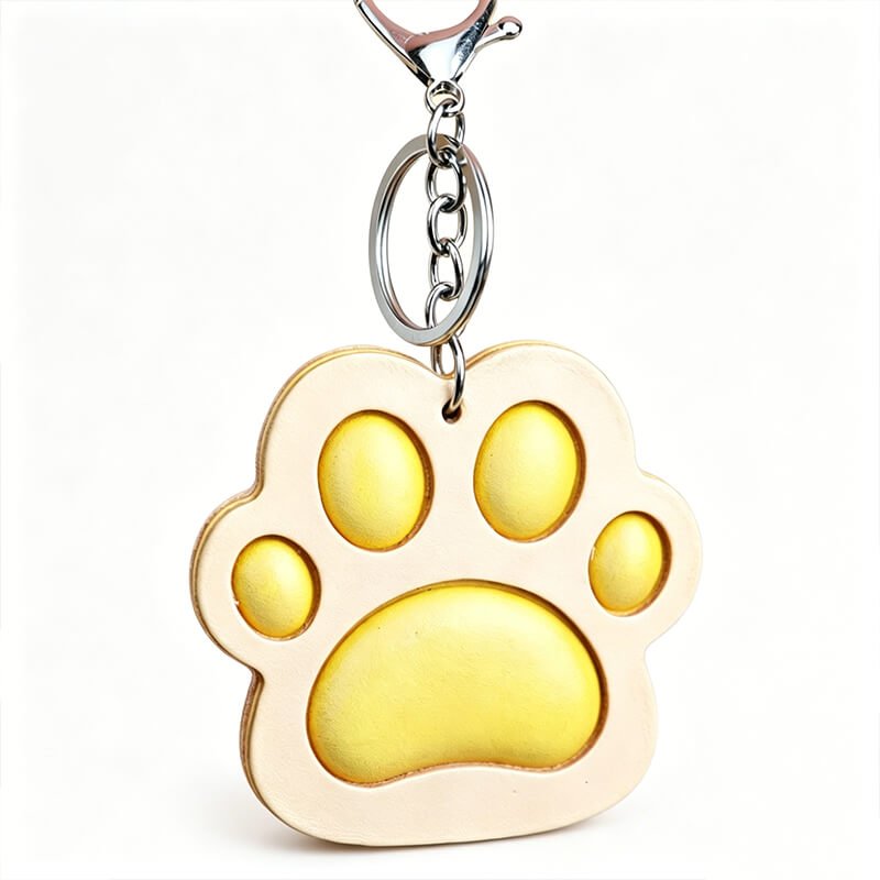 Cat Paw Leather Bag Charm – Babylon Leather - Babylon LeatherBabylon LeatherLLZ120-Original & Yellow