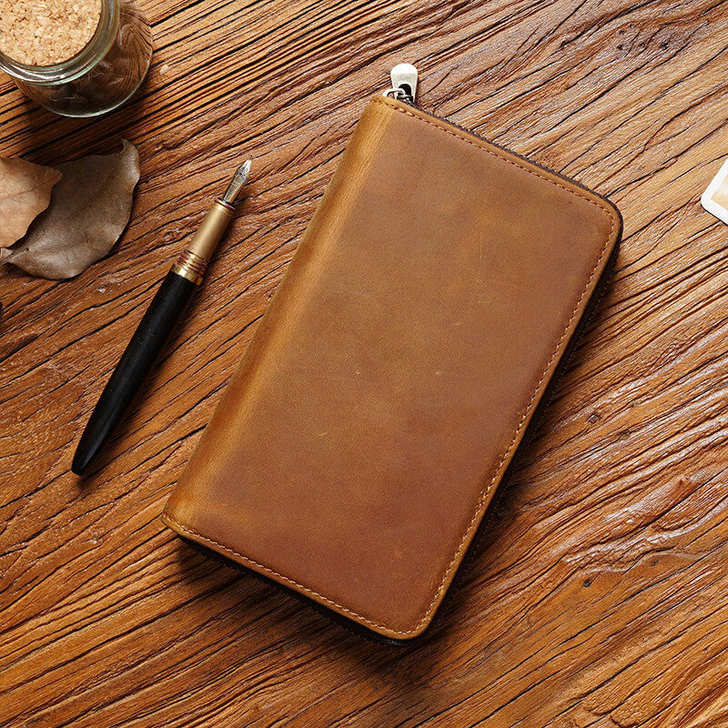 Slim Zip Leather Pencil Case – Babylon Leather