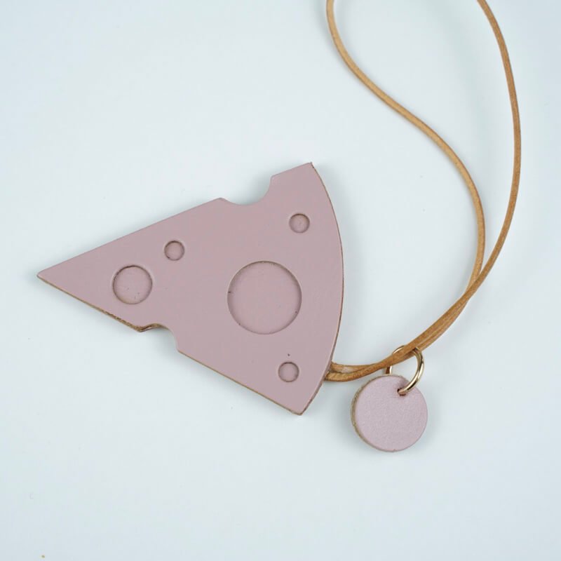 Cheese Shaped Leather Bag Charm – Babylon Leather - Babylon LeatherBabylon LeatherLL82-Pink