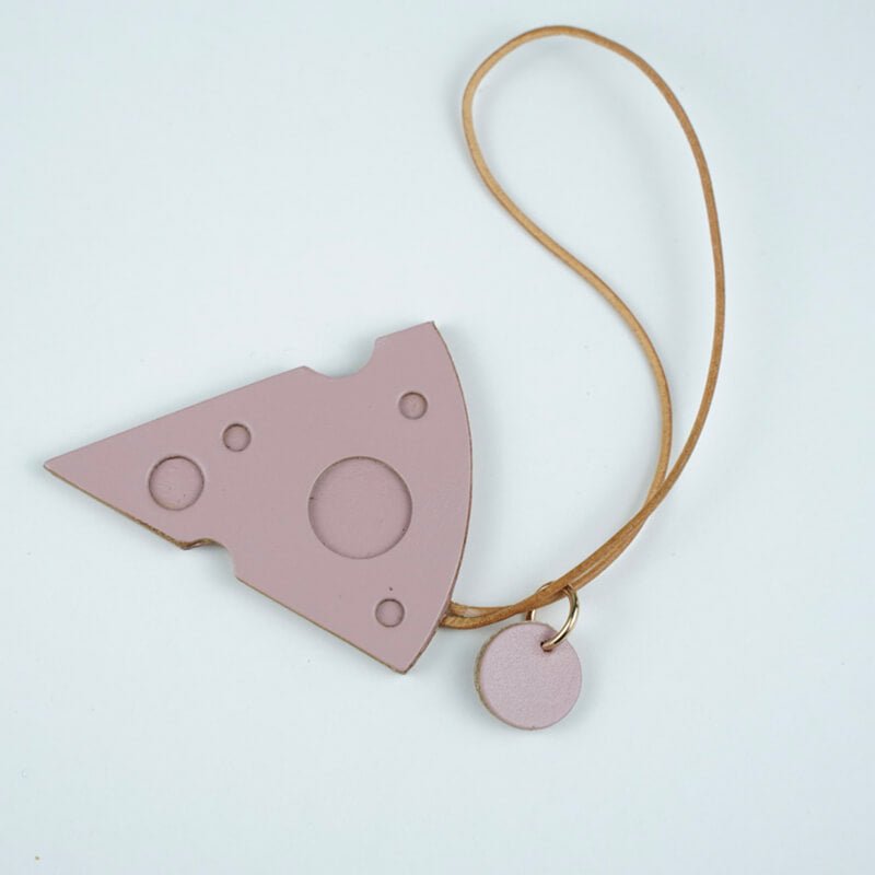 Cheese Shaped Leather Bag Charm – Babylon Leather - Babylon LeatherBabylon LeatherLL82-Pink