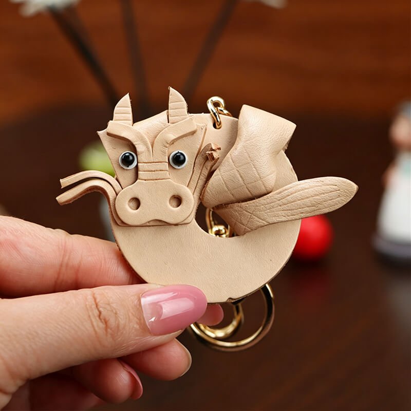Chinese Zodiac Leather Bag Charm – Babylon Leather - Babylon LeatherBabylon LeatherLLZ34-Dragon-Original