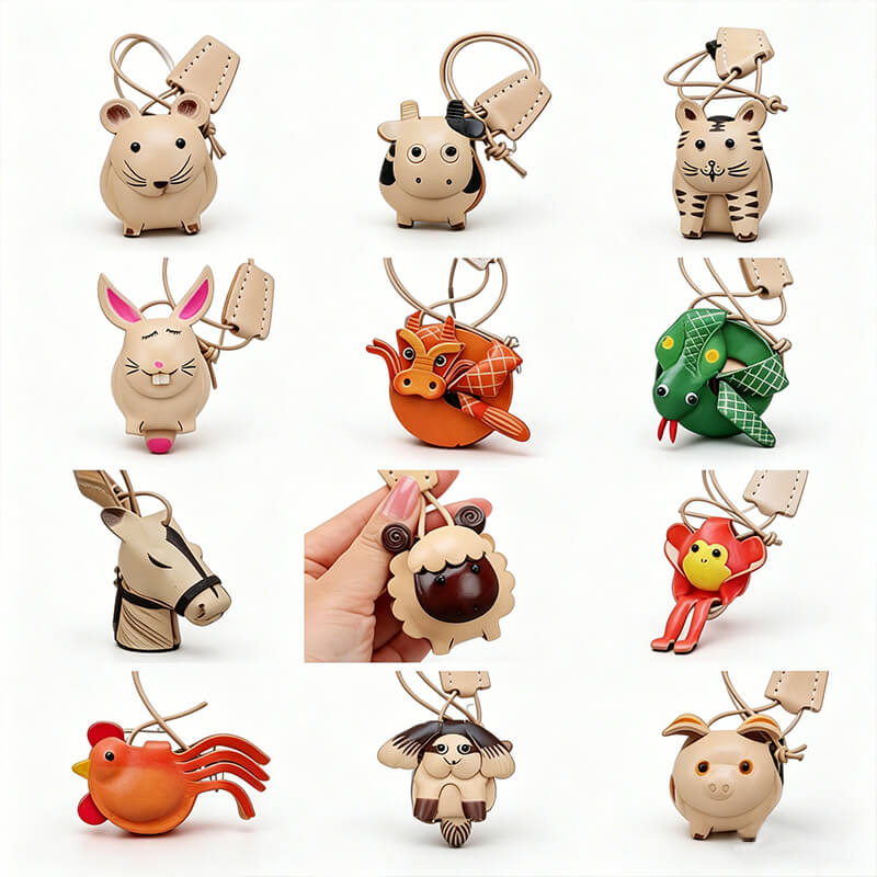 Chinese Zodiac Leather Bag Charm – Babylon Leather - Babylon LeatherBabylon LeatherLLZ34-Mouse-Original